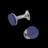 Codis Maya Jewellery | Rhodium Plated Lapis Lazuli Bow Cufflinks