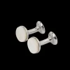 Codis Maya Jewellery | Rhodium Plated Mother Of Pearl Bow Cufflinks