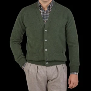 William Lockie Cardigans | Rosemary Green Lambswool Button Cardigan