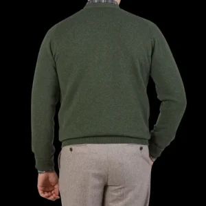 William Lockie Knitwear | Rosemary Green Lambswool Button Cardigan