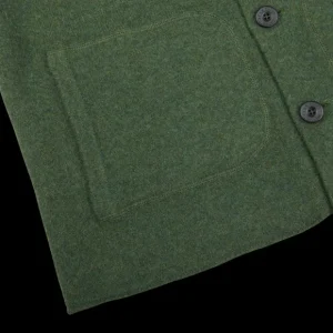 Alan Paine Outerwear | Rosemary Green Lambswool Two Pocket Overshirt