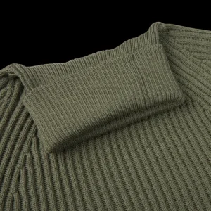 Zanone Knitwear | Sage Green Ribbed Wool Rollneck