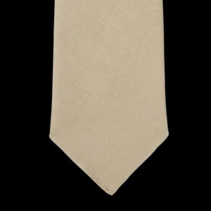 Dreaming Of Monday Ties | Sand Beige 7-Fold Vintage Linen Tie