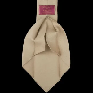 Dreaming Of Monday Ties | Sand Beige 7-Fold Vintage Linen Tie