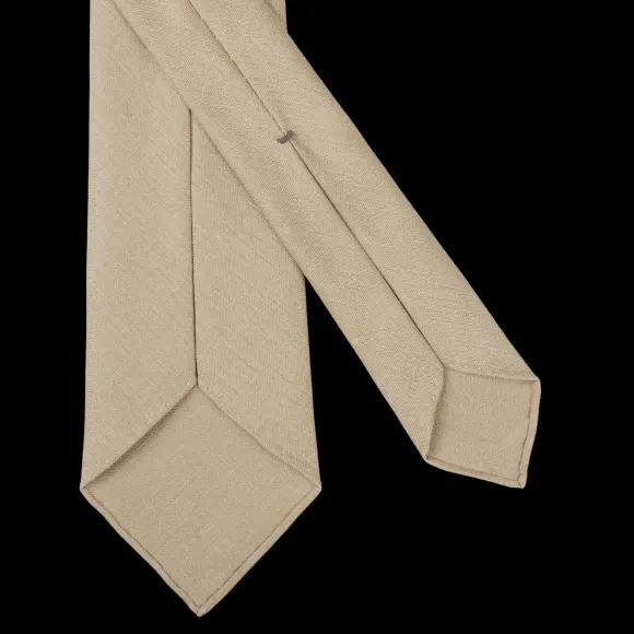 Dreaming Of Monday Ties | Sand Beige 7-Fold Vintage Linen Tie
