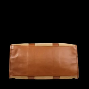 Frank Clegg Weekend Bags | Sand Suede Cognac Leather Small Travel Duffle