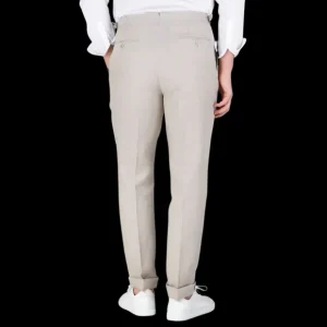 De Petrillo Trousers | Sande Beige Irish Linen Modello B Trousers