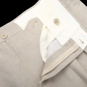 De Petrillo Trousers | Sande Beige Irish Linen Modello B Trousers