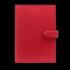 Smythson Wallets | Scarlet Red Panama Leather Passport Wallet