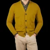 Filippo de Laurentiis Cardigans | Senape Wool Cashmere Button Cardigan