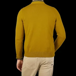 Filippo de Laurentiis Cardigans | Senape Wool Cashmere Button Cardigan