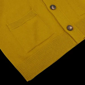 Filippo de Laurentiis Cardigans | Senape Wool Cashmere Button Cardigan