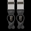 Albert Thurston Braces | Silver Nylon Black Leather 40 Mm Braces