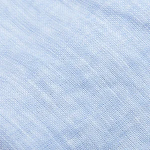 Stenströms Shirts | Sky Blue Linen Fitted Body Short Sleeve Shirt