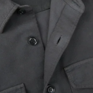 Aspesi Outerwear | Steel Grey Cotton Moleskin Overshirt