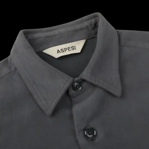 Aspesi Outerwear | Steel Grey Cotton Moleskin Overshirt