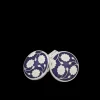 Codis Maya Jewellery | Sterling Silver Navy Daisy Cufflinks