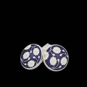 Codis Maya Jewellery | Sterling Silver Navy Daisy Cufflinks