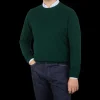 Alan Paine Sweaters | Tartan Green Lambswool Crew Neck