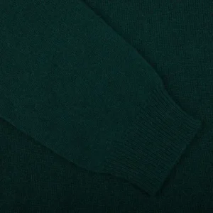 Alan Paine Knitwear | Tartan Green Lambswool Crew Neck