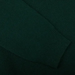 Alan Paine Knitwear | Tartan Green Lambswool V-Neck