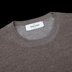 Gran Sasso Knitwear | Taupe Beige Bicolour Merino Wool Crewneck