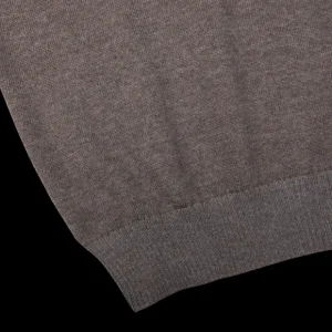 Gran Sasso Knitwear | Taupe Beige Bicolour Merino Wool Crewneck