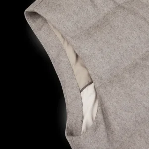Herno Gilets | Taupe Beige Cashmere Silk Padded Gilet