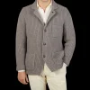 Gran Sasso Knitwear | Taupe Beige Chunky Knitted Wool Cardigan