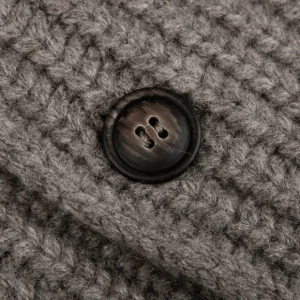 Gran Sasso Knitwear | Taupe Beige Chunky Knitted Wool Cardigan