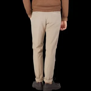 Incotex Trousers | Taupe Beige Cotton Stretch Slacks Chinos