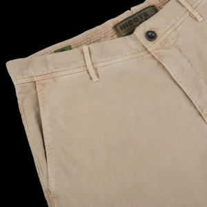 Incotex Trousers | Taupe Beige Cotton Stretch Slacks Chinos