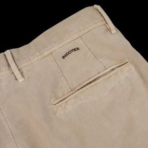 Incotex Trousers | Taupe Beige Cotton Stretch Slacks Chinos