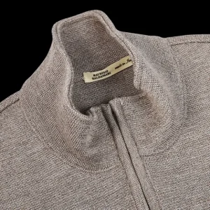 Maurizio Baldassari Gilets | Taupe Beige Knitted Virgin Wool Gilet