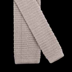 Amanda Christensen Ties | Taupe Beige Knitted Wool Tie