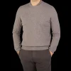 Gran Sasso Knitwear | Taupe Beige Pure Cashmere Crewneck