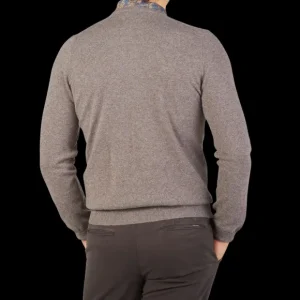Gran Sasso Knitwear | Taupe Beige Pure Cashmere Crewneck