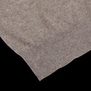 Gran Sasso Knitwear | Taupe Beige Pure Cashmere Crewneck