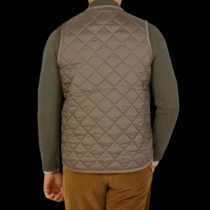 Lavenham Gilets | Taupe Beige Technical Nylon Thornham Gilet