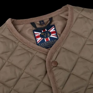 Lavenham Outerwear | Taupe Beige Technical Nylon Thornham Gilet