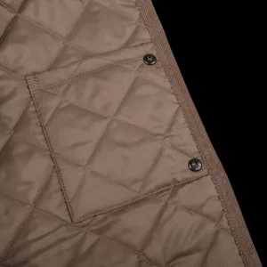 Lavenham Outerwear | Taupe Beige Technical Nylon Thornham Gilet