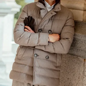 Herno Coats & Jackets | Taupe Beige Virgin Wool Db Norfolk Jacket
