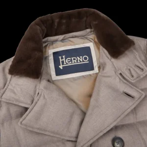 Herno Coats & Jackets | Taupe Beige Virgin Wool Db Norfolk Jacket