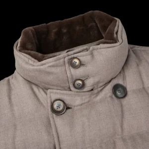 Herno Coats & Jackets | Taupe Beige Virgin Wool Db Norfolk Jacket