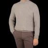 Gran Sasso Knitwear | Taupe Beige Wool Blend Chunky Rollneck