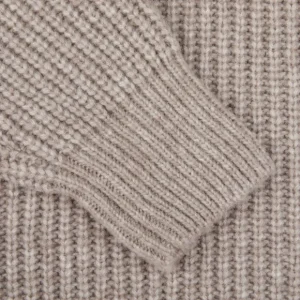 Gran Sasso Knitwear | Taupe Beige Wool Blend Chunky Rollneck