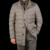 Moorer Coats & Jackets | Taupe Beige Wool Cashmere Down Padded Coat