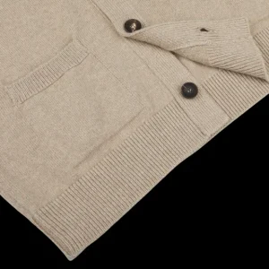 Filippo de Laurentiis Knitwear | Taupe Beige Wool Cashmere Button Cardigan