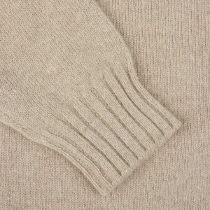 Filippo de Laurentiis Cardigans | Taupe Beige Wool Cashmere Zip Cardigan