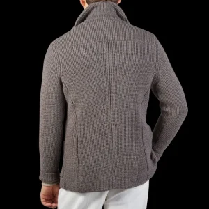 Maurizio Baldassari Knitwear | Taupe Brown Zegna Baruffa Wool Brenta Jacket